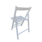 White Folding Chair Set with Foldable Design - Solid Wood