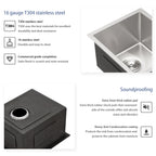 Undermount Stainless Steel Kitchen Sink with Deep Single Bowl - Gray