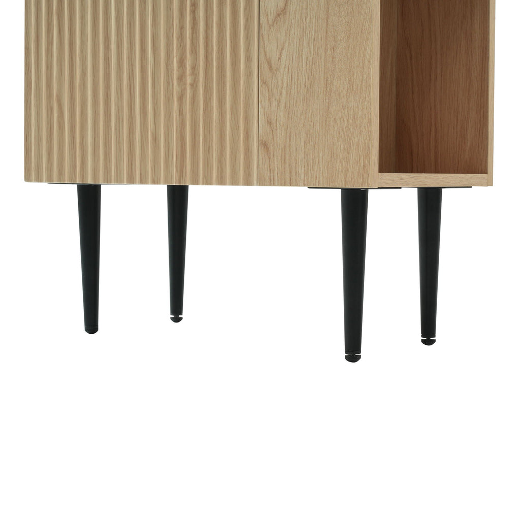 Bathroom Vanity with Single Ceramic Sink and Side Storage - Multiple Colors