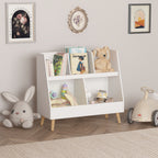 Kids Bookshelf and Toy Organizer with 5 Cubbies - White