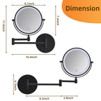 Rechargeable Wall Mounted Makeup Mirror with 10X Magnification - Iron