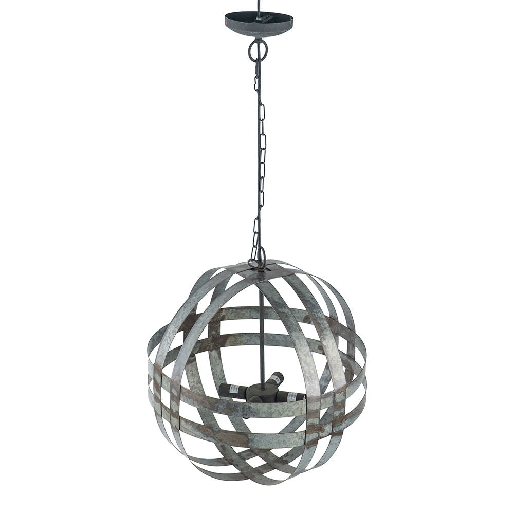 4 Light Galvanized Chandelier