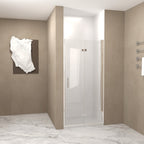 Bifold Shower Door with 6mm Tempered Glass - Brushed Nickel
