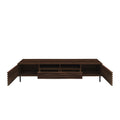 Walnut TV Stand for TVs Up to 85" with Closed Storage and Soft Closing Hinges