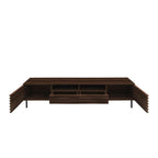 Walnut TV Stand for TVs Up to 85" with Closed Storage and Soft Closing Hinges