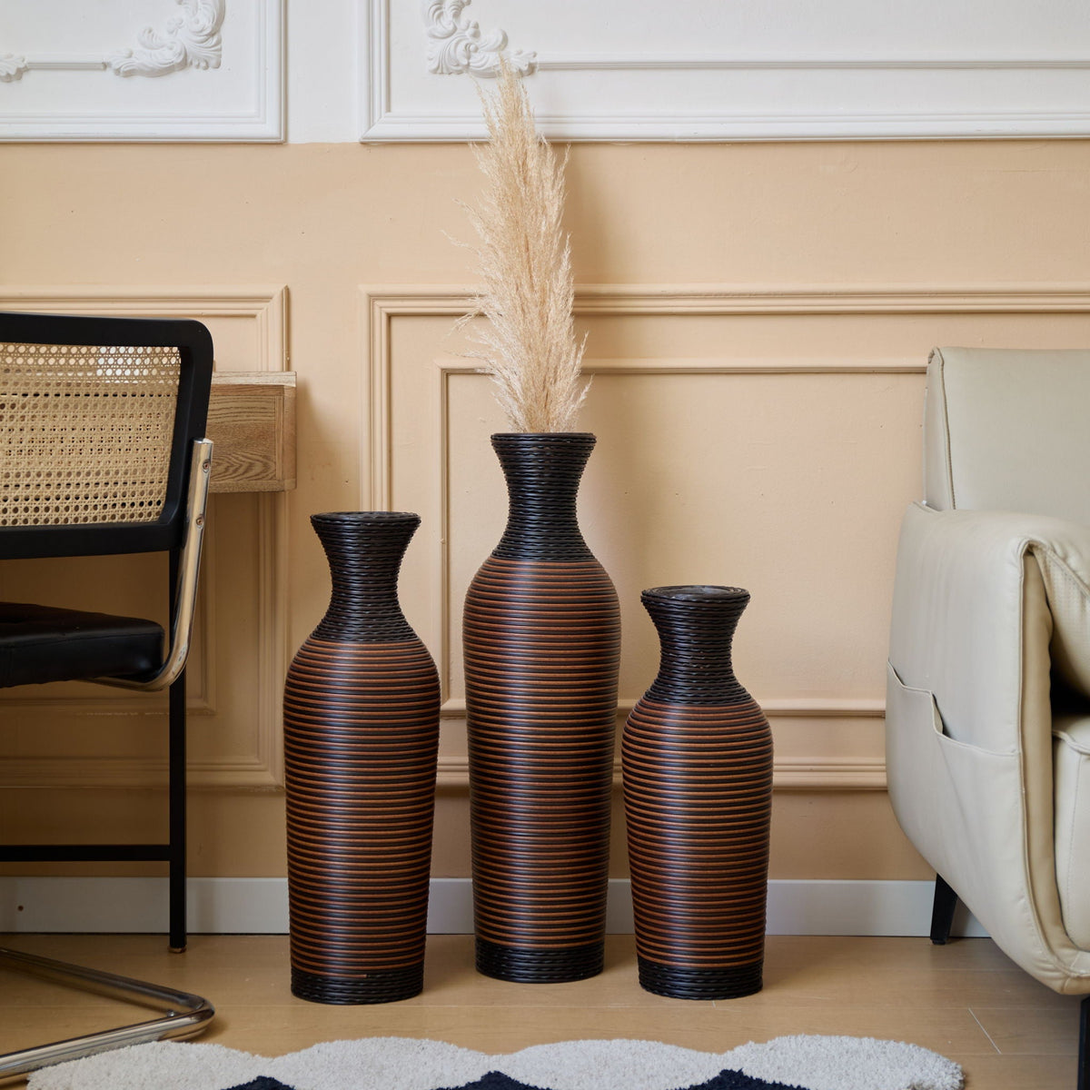 Classic And Neat Floor Vase with High Independent Stand - Multiple Colors
