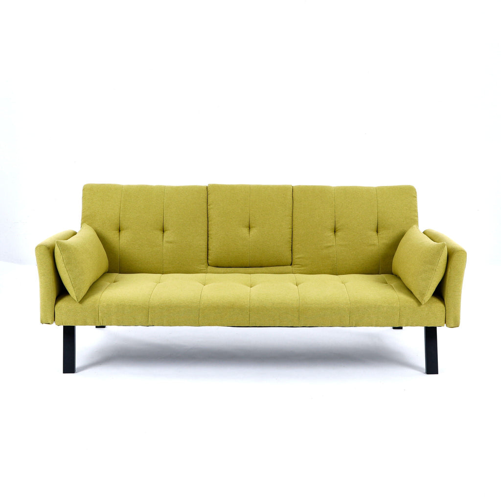 Sofa Bed with Foldable Design and Cup Holder - Green