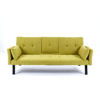 Sofa Bed with Foldable Design and Cup Holder - Green
