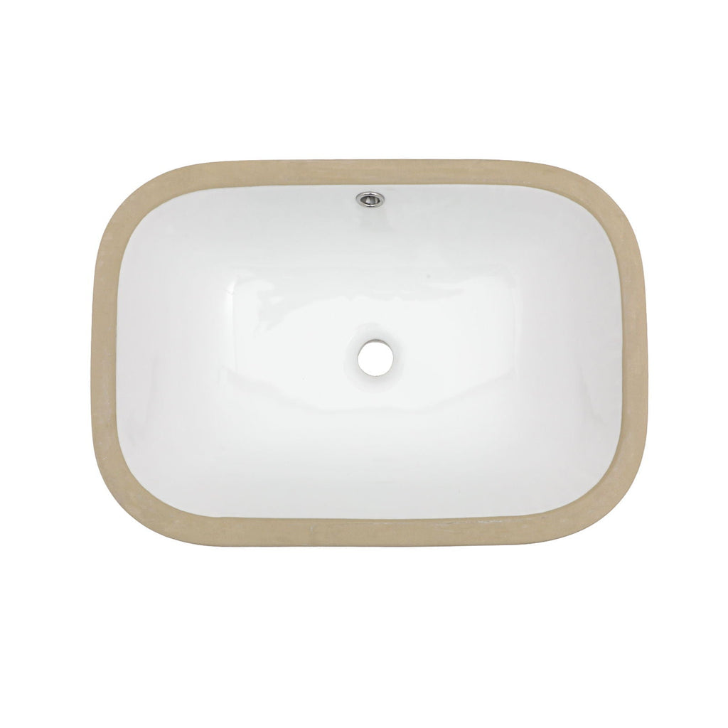 Modern Ceramic Undermount Bathroom Sink with Overflow - White or Black