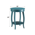 Storage Accent Table with Solid Wood Legs - Light Blue, Dark Brown, or White