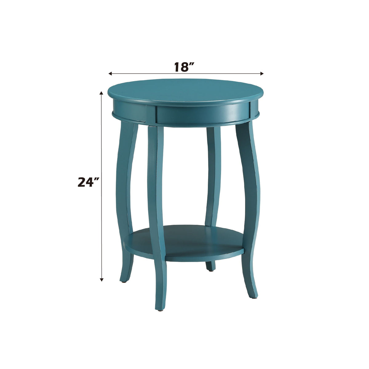 Storage Accent Table with Solid Wood Legs - Light Blue, Dark Brown, or White