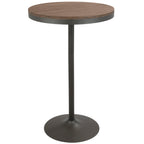 Industrial Adjustable Bar Dinette Table with Bamboo Top - Dark Brown or Light Brown