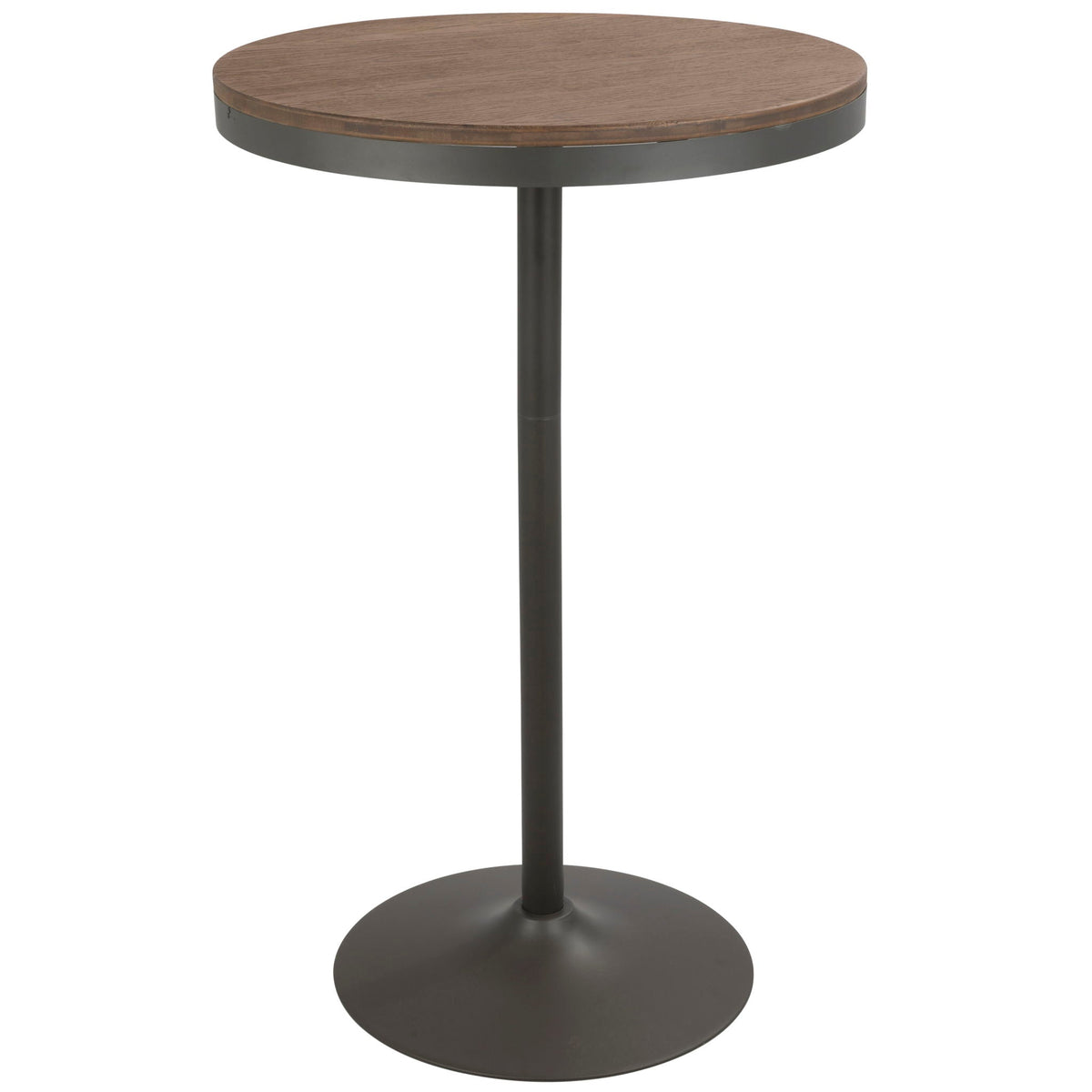 Industrial Adjustable Bar Dinette Table with Bamboo Top - Dark Brown or Light Brown