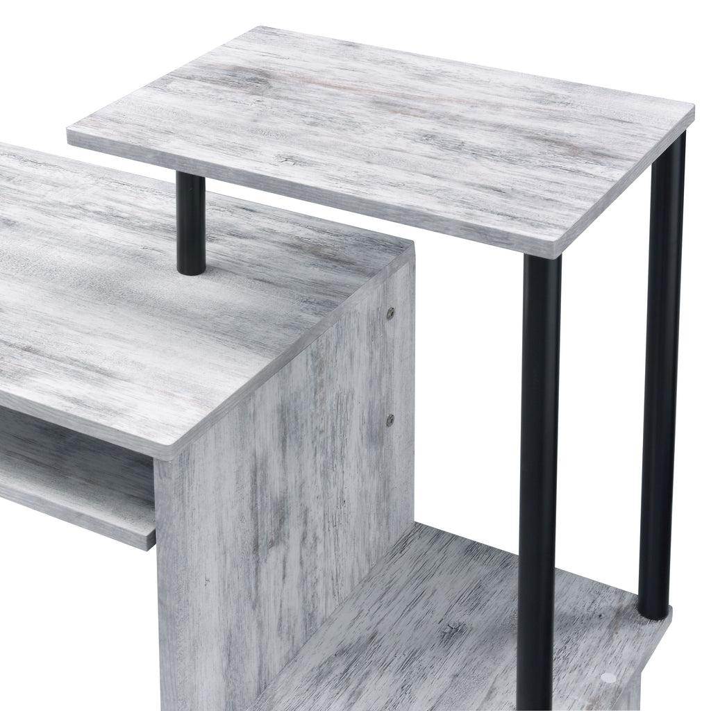 Lyphre Antique Rectangular Computer Desk with Storage
