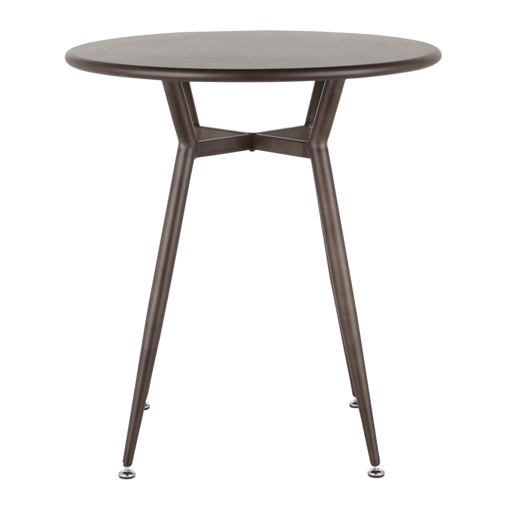 Industrial Round Dinette Table with Metal Legs - Antique