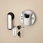 Beige Biometric Wall Safe with Fingerprint Access - Durable Steel