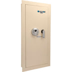 Beige Biometric Wall Safe with Fingerprint Access - Durable Steel