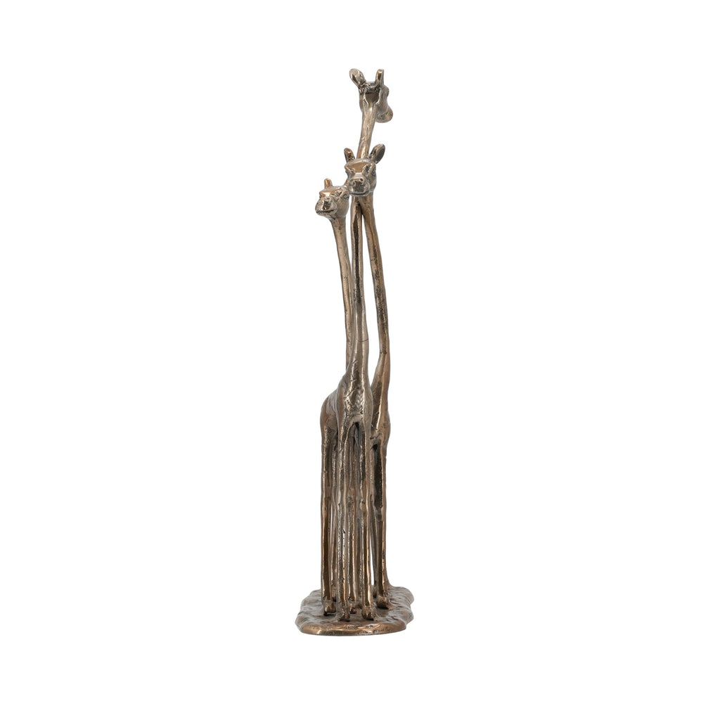 Giraffe Sculpture Animal Statue Decor with Antique Bronze Finish