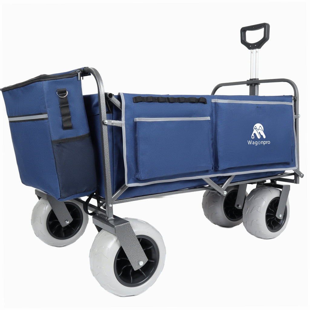 Beach Wagon with Big Wheels for Sand with 500lb Capacity - Dark Blue