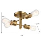 Ephemeral - 4 Lights Semi Flush Mount Ceiling Pendant