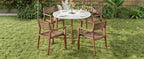 Acacia Wood Outdoor Dining Set with 47.2" Round Table - Natural