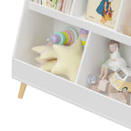 Kids Bookshelf and Toy Organizer with 5 Cubbies - White