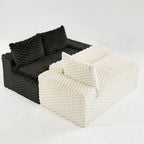 Luxury Multifunctional Sofa for Living Room with Adjustable Layout - Black, Dark Green, White, Pink