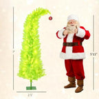 84 Inch Whimsical Christmas Tree with Pre-Lit LED Lights - Green