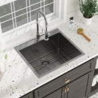 Topmount Kitchen Sink 16 Gauge Single Bowl with Nano Finish - Black