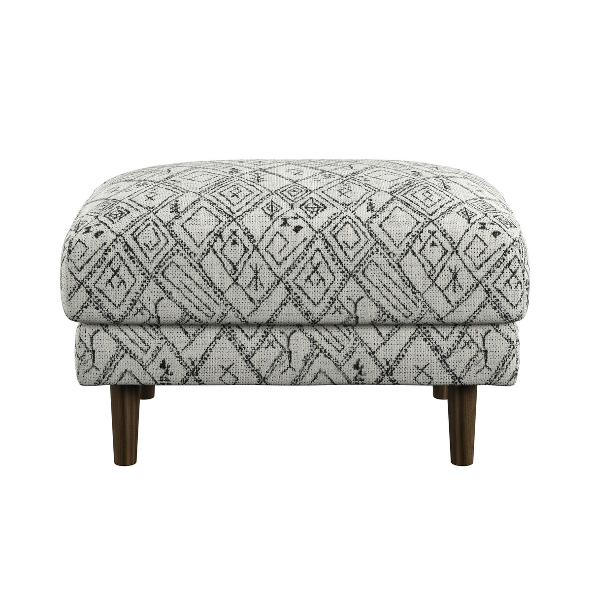 Abstract Ottoman - Upholstered Ottoman with Engineered Wood Frame - Black