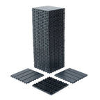 Interlocking Plastic Deck Tiles with Waterproof Construction - Dark Gray or Dark Brown