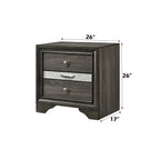 Chic Design Accent Nightstand with Felt-Lined Jewelry Drawer – White, Black, or Dark Gray
