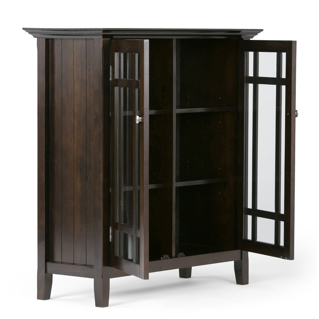 Storage Media Cabinet with Adjustable Shelves - Dark Brown, Light Brown, Dark Gray