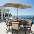 Rectangular Patio Umbrella with Crank Tilt - UV-Resistant Canopy