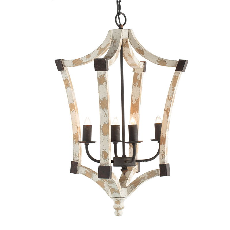 4 Light Chandelier - Cream