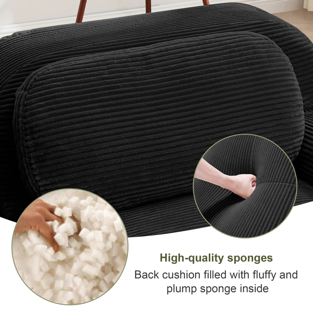 U-Shaped Modular Sofa with Ergonomic Design - Corduroy Fabric