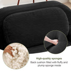 U-Shaped Modular Sofa with Ergonomic Design - Corduroy Fabric