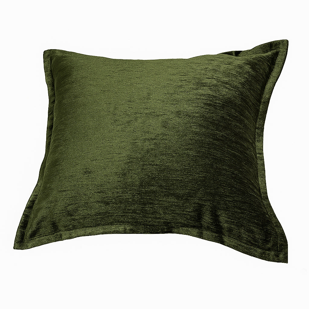 Velvet Throw Pillow with Luxe Shine & Structured Support – Deep Forest Green