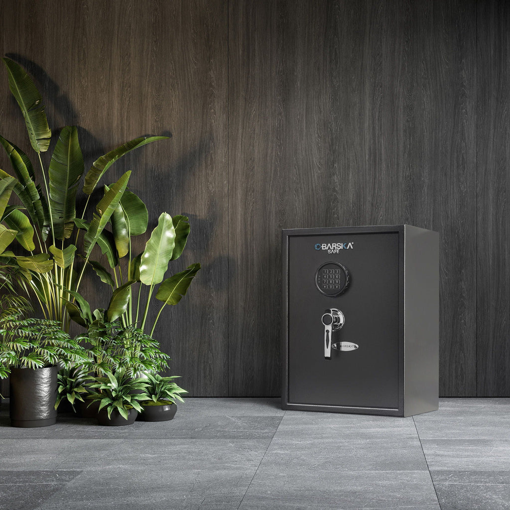 Large Digital Keypad Safe with Solid Steel Construction - Black