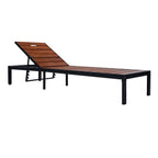 Outdoor Chaise with Adjustable Backrest - Light Brown or Dark Brown