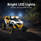 12V Kids Electric Truck Ride-On with Remote Control & Suspension - Yellow/White