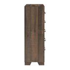 5 Drawer Chest With Casual Style - Wood Accent Chest - Brown
