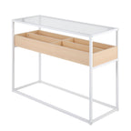 Contemporary Coffee Table with Tempered Glass Top - Beige or Dark Brown