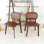 Kelsey Stylish Dining Chair Set of 2 with Solid Wood Construction - Black or Light Brown