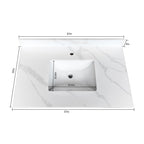 37-Inch Quartz Bathroom Vanity Top with Undermount Single Bowl - White