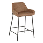 Industrial Fixed Height Counter Stool Set with Upholstered Seat - Multiple Colors
