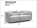 Luxury Modern 3-Seater Couch with Boucle Fabric - White