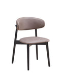 Lanae Polished Microfiber Side Chair Set of 2 with Foam Support - Gray