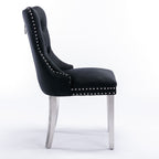 Contemporary Upholstered Dining Chair Set with Nailhead Trim - Multiple Colors