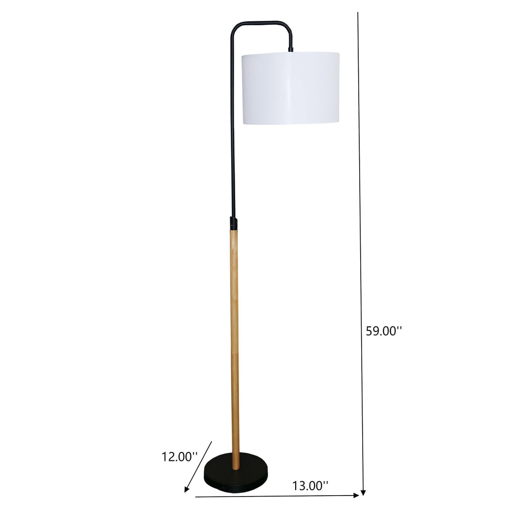 Arc Floor Lamp with Cylinder Shade and Foot Switch - Black